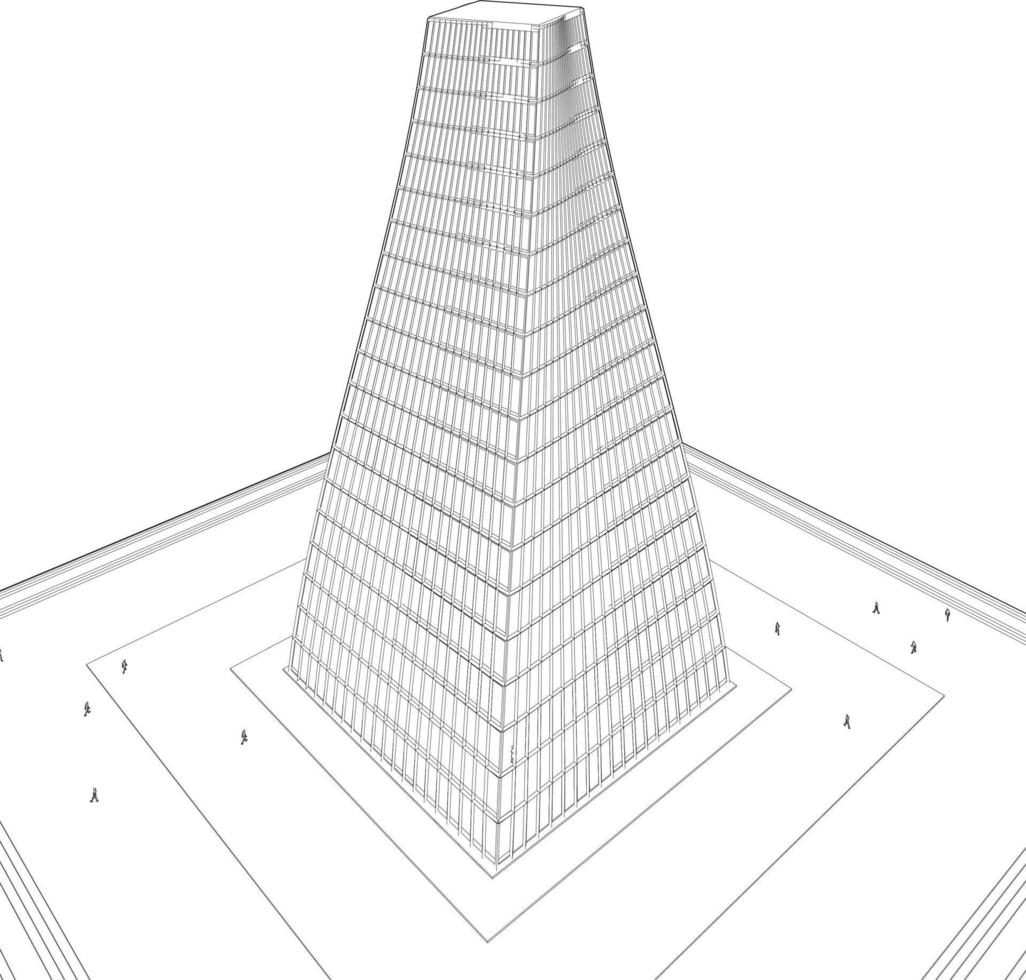 3D illustration of Building in concept vector