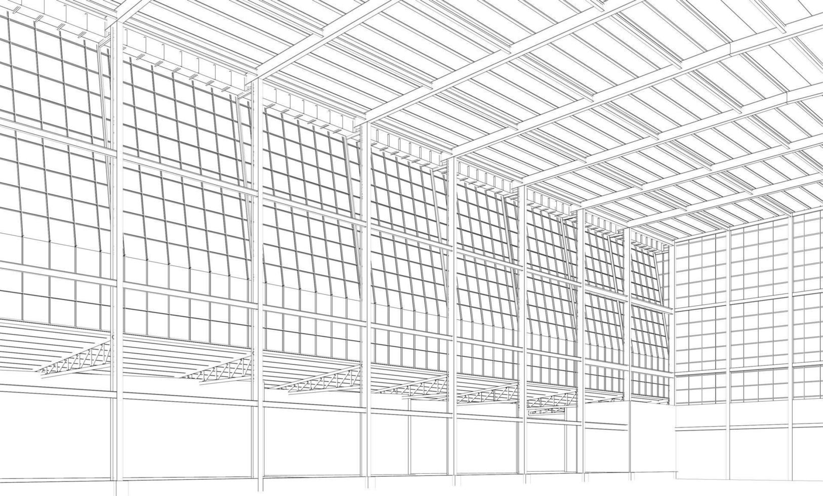 3D illustration of building project vector