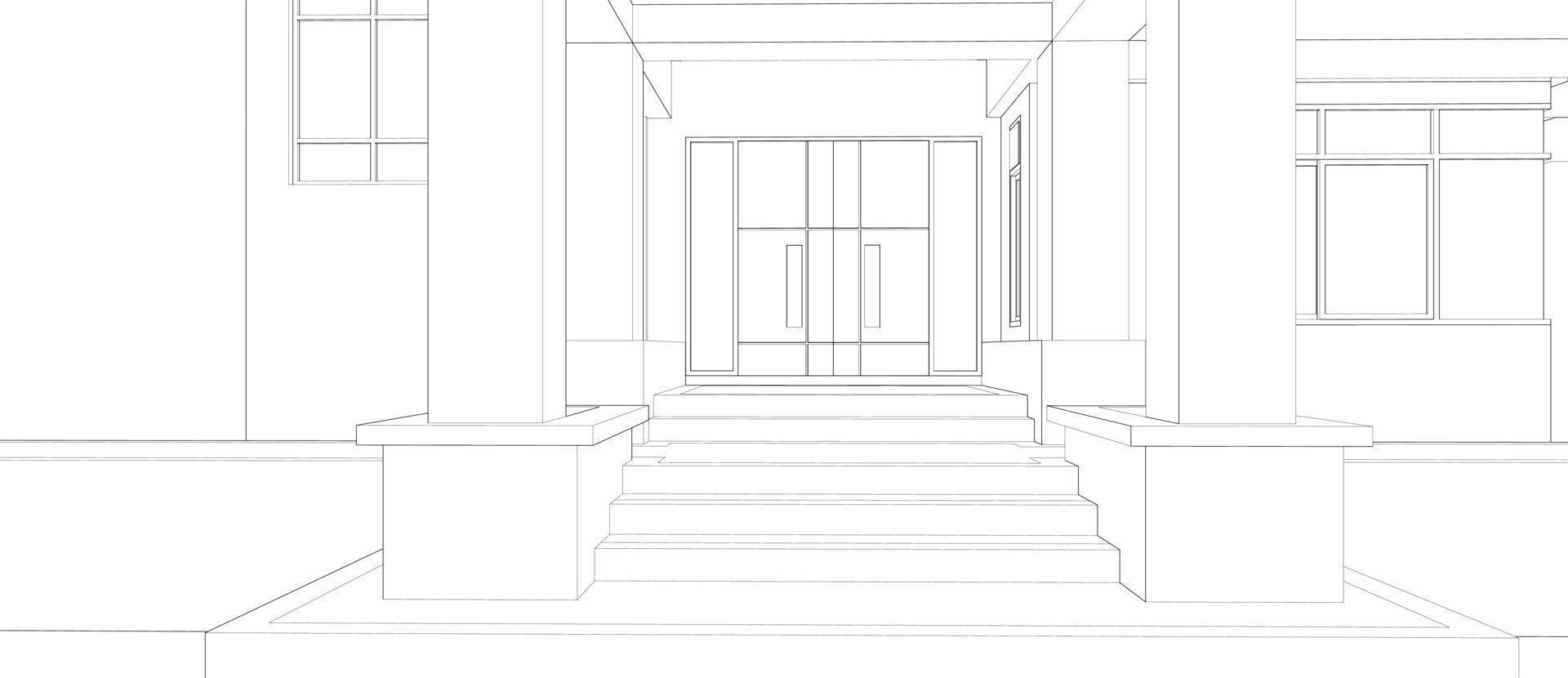 3D illustration of residential project vector
