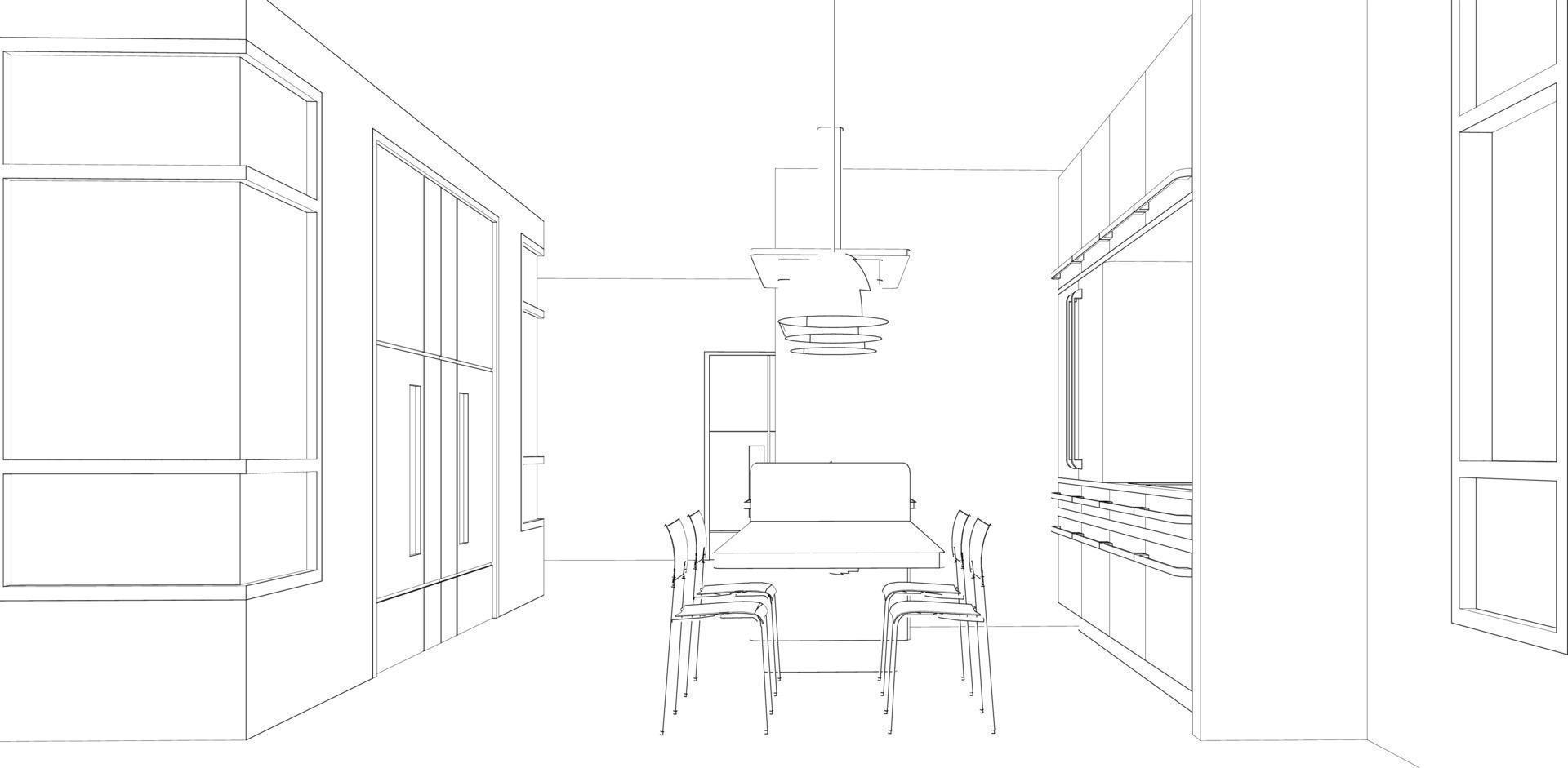 3D illustration of residential project vector