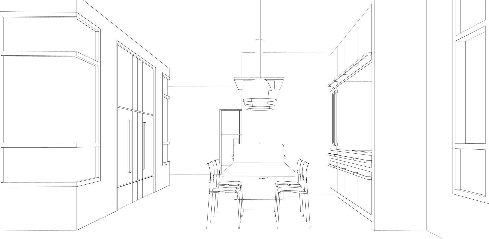 3d ilustración de residencial proyecto vector