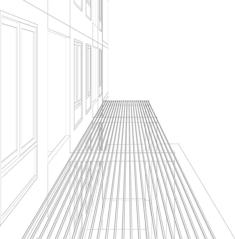 3D illustration of building project vector