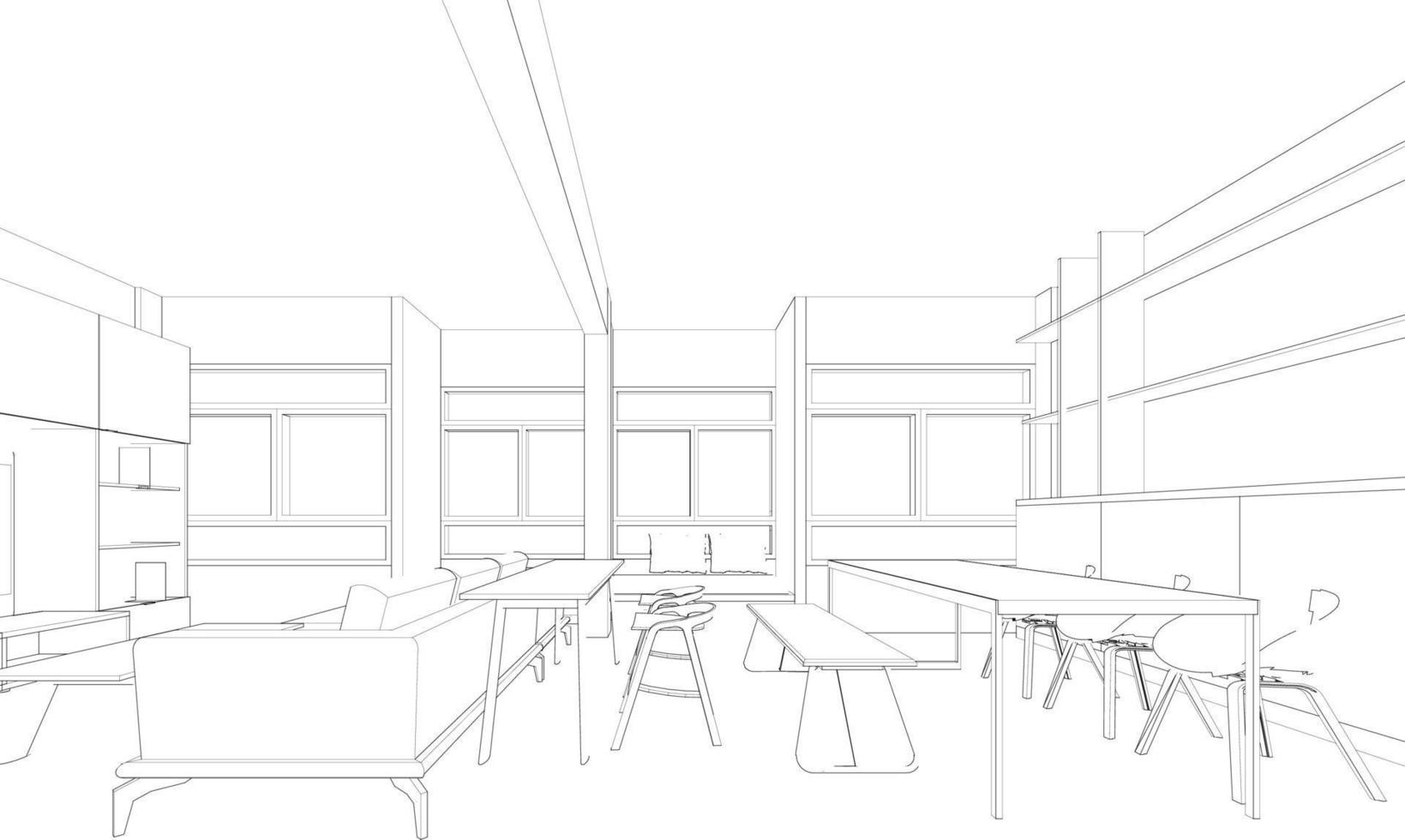 3D illustration of residential project vector