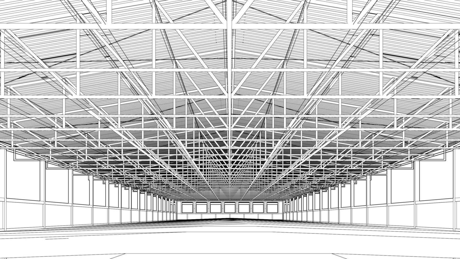 3D illustration of building structure vector