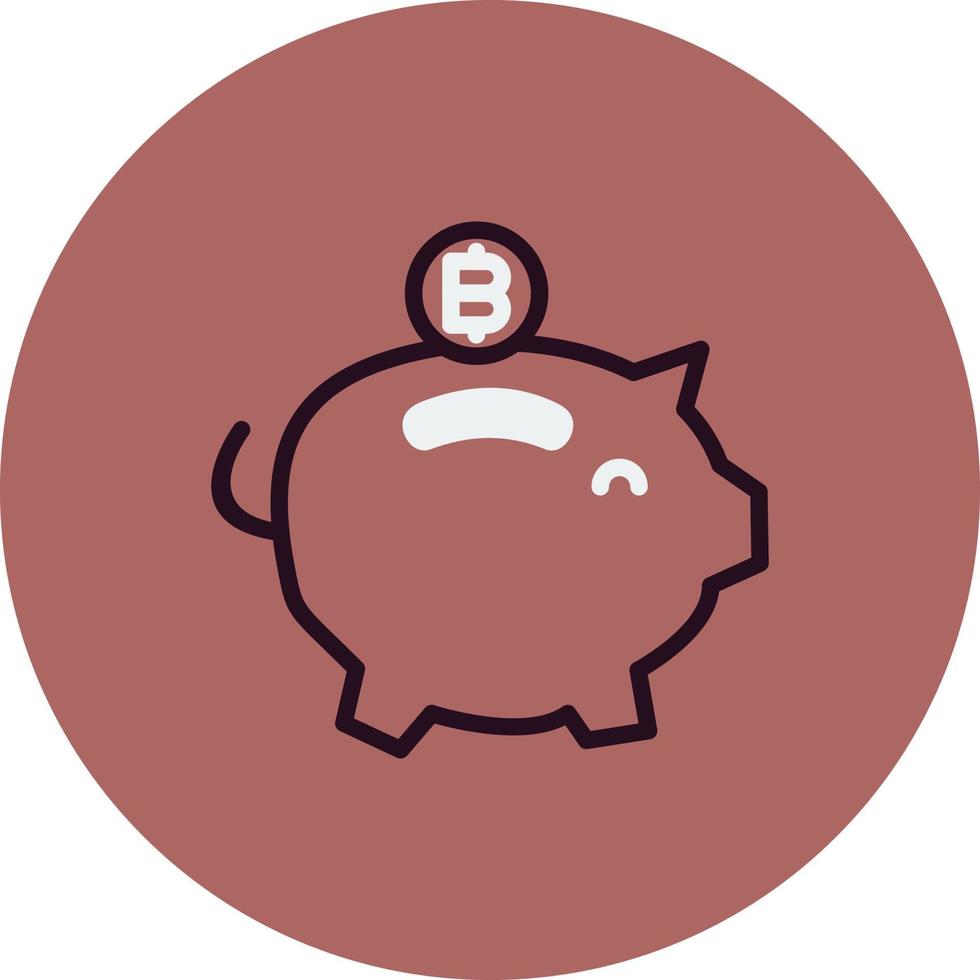 Bitcoin Piggy Bank Vector Icon