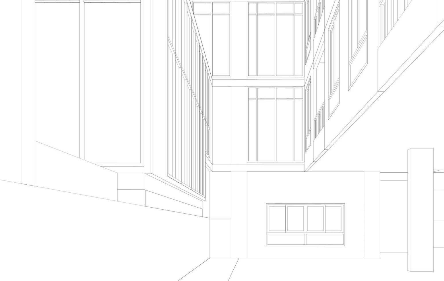 3D illustration of building project vector