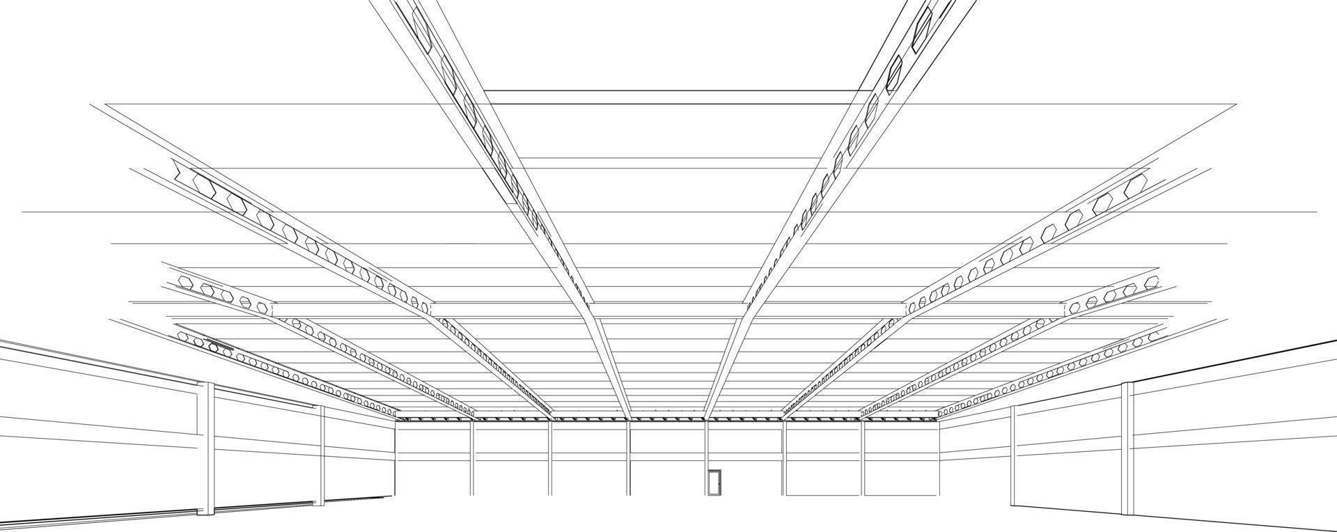 3D illustration of building structure vector