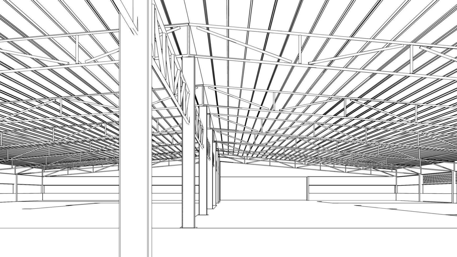 3D illustration of building structure vector