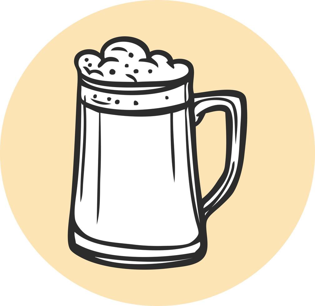 vaso con bebida cerveza icono. vector