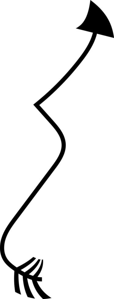 The arrow is curved. vector