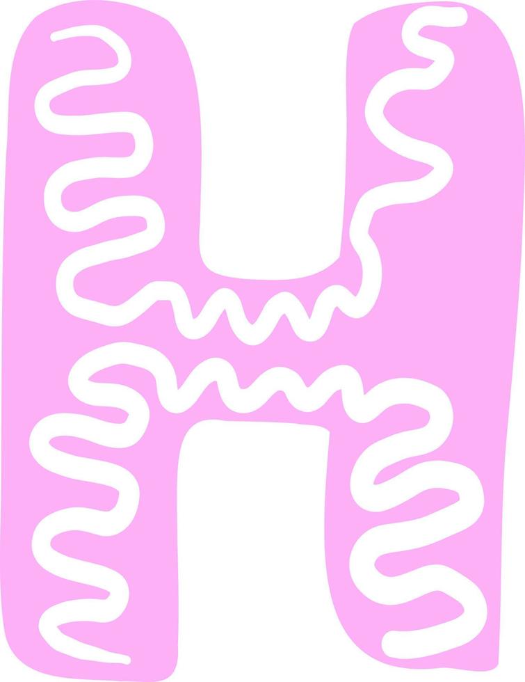 Letter H of the English alphabet. vector