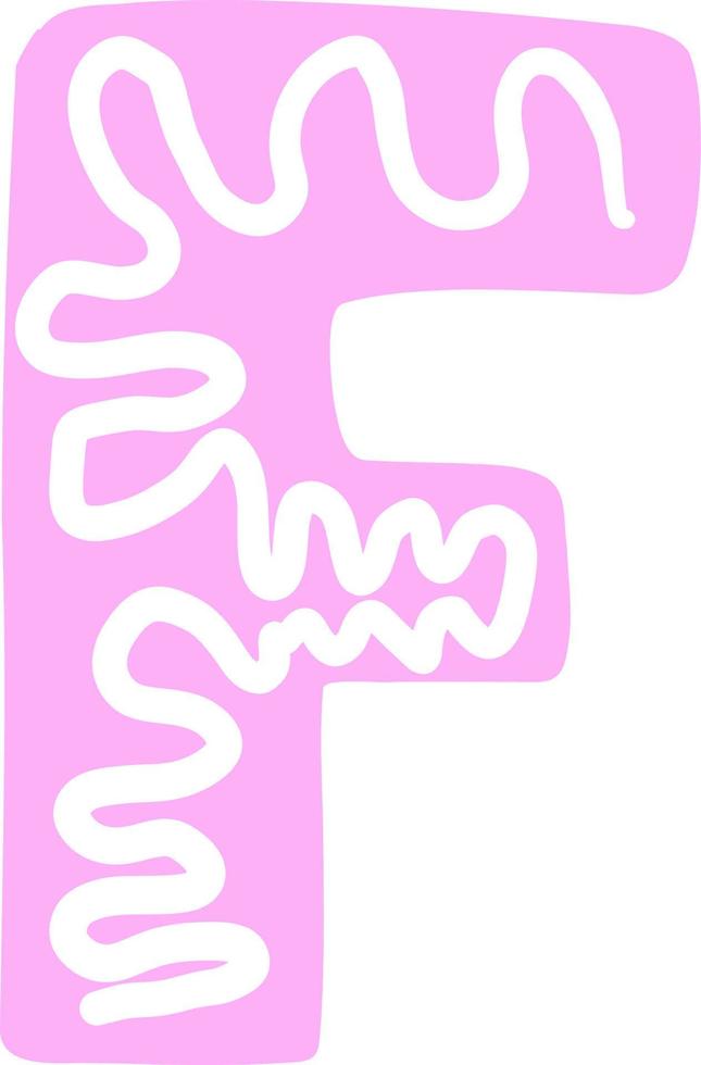 Letter F english alphabet. vector