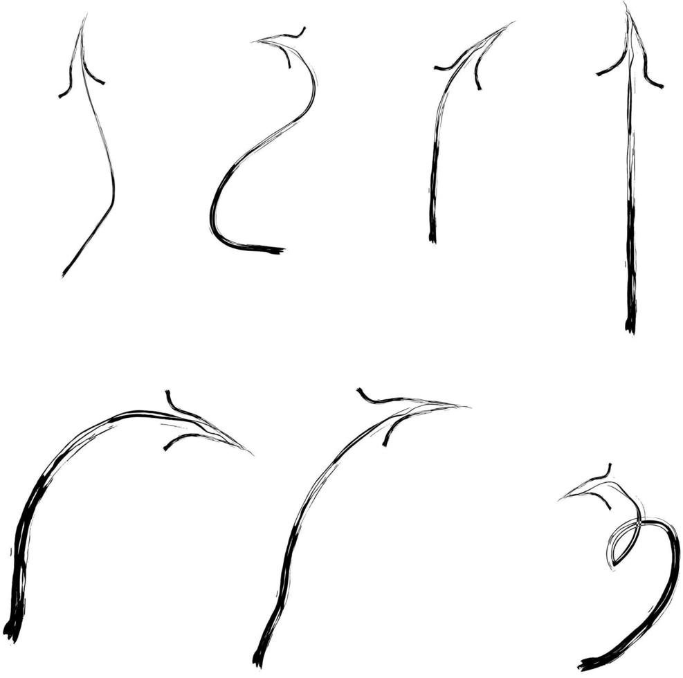 conjunto de flechas en diferente direcciones, grunge cepillar. vector