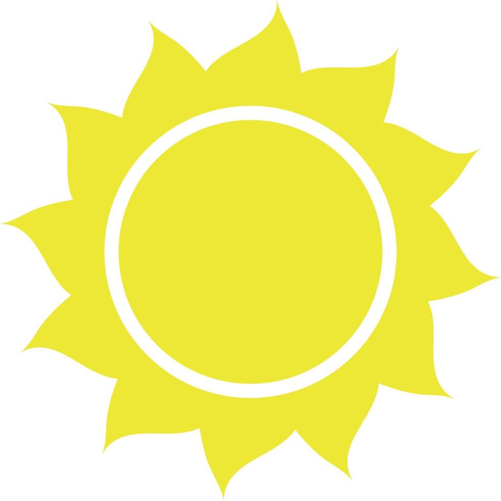 Illustration of the sun in yellow. vector