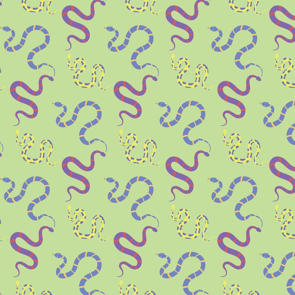 Background with tropical snakes. vector