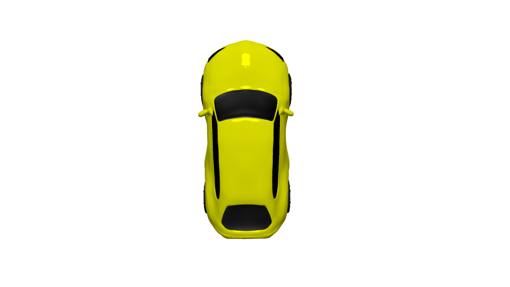 Car cartoon Porsche 3d render png