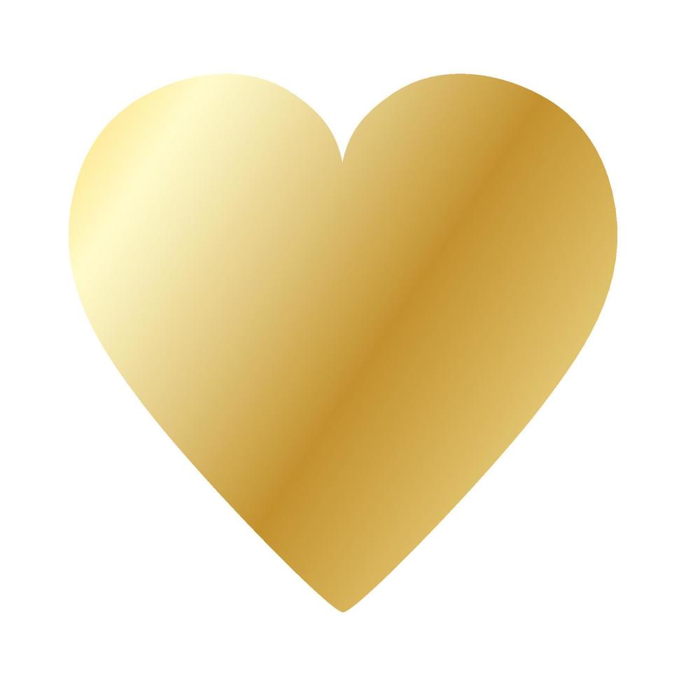 Happy Valentine's Day. Big gold heart. vector