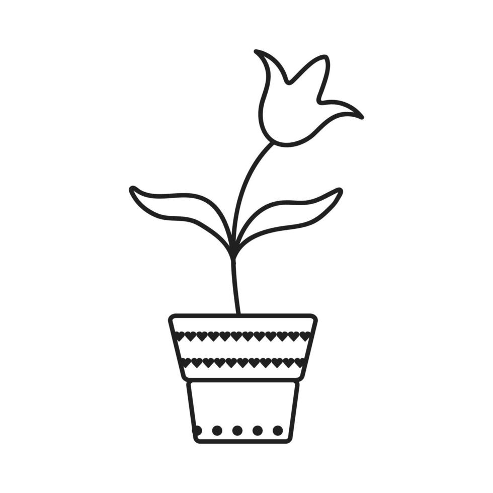 Flower in a pot. vector