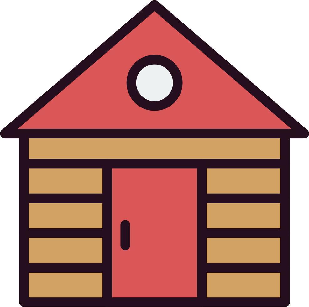 Wood Cabin Vector Icon