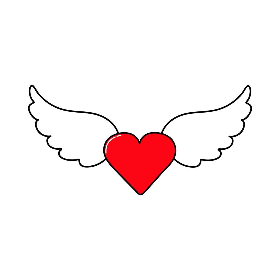 Heart with wings vector