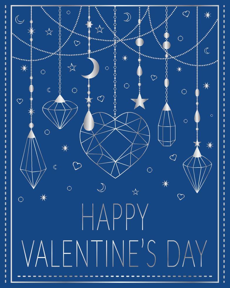Valentine's Day greeting card. Vector illustration.