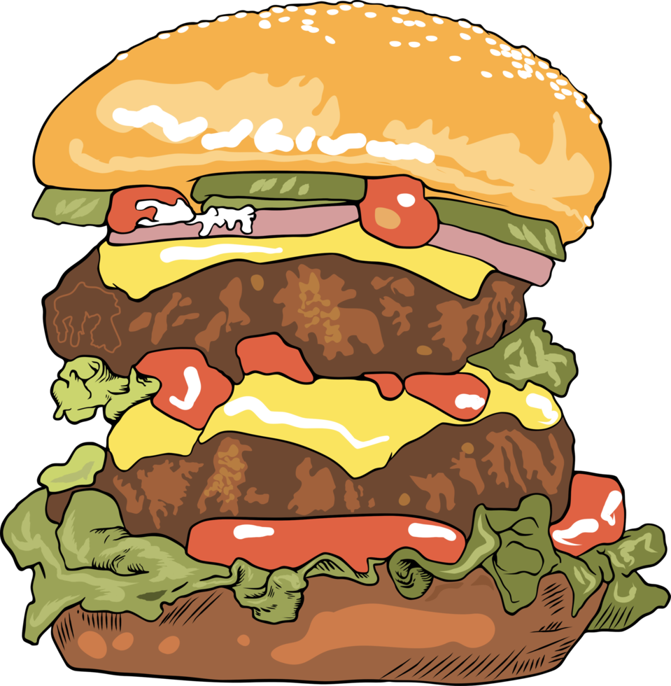 hamburger PNG grafisch clip art ontwerp