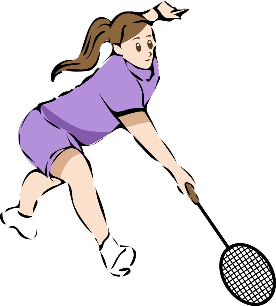 Badminton player png graphic clipart design