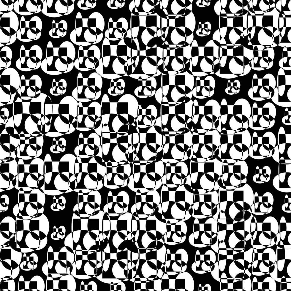 Abstract black and white glitch seamless pattern. Geometric background. vector