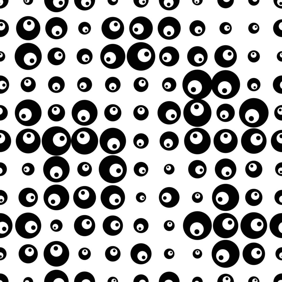 Black and white seamless pattern with halftone dots. Dotted texture. Abstract geometrical pattern of round shape. Screen print. vector