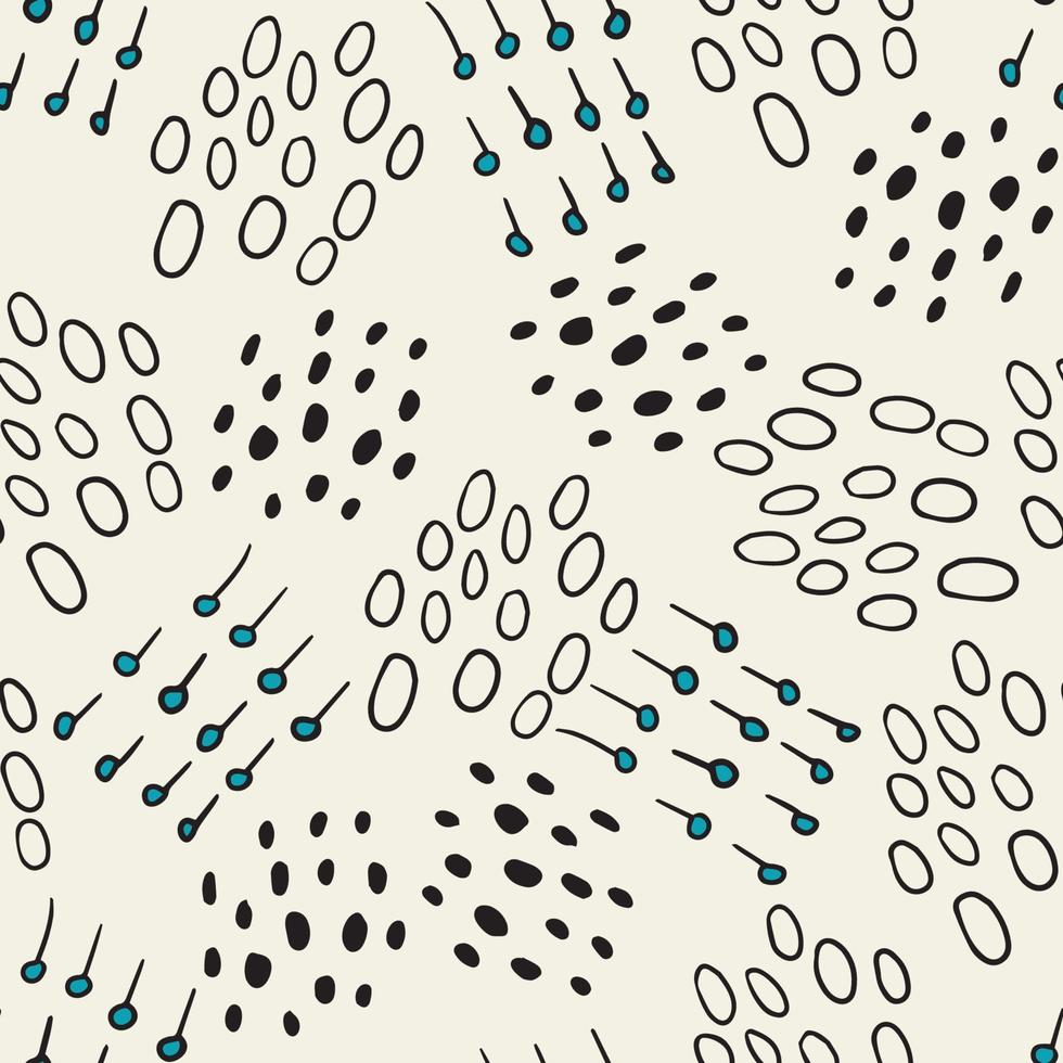 Cute hand drawn doodle shapes seamless pattern. Messy texture of different dots, circles. vector