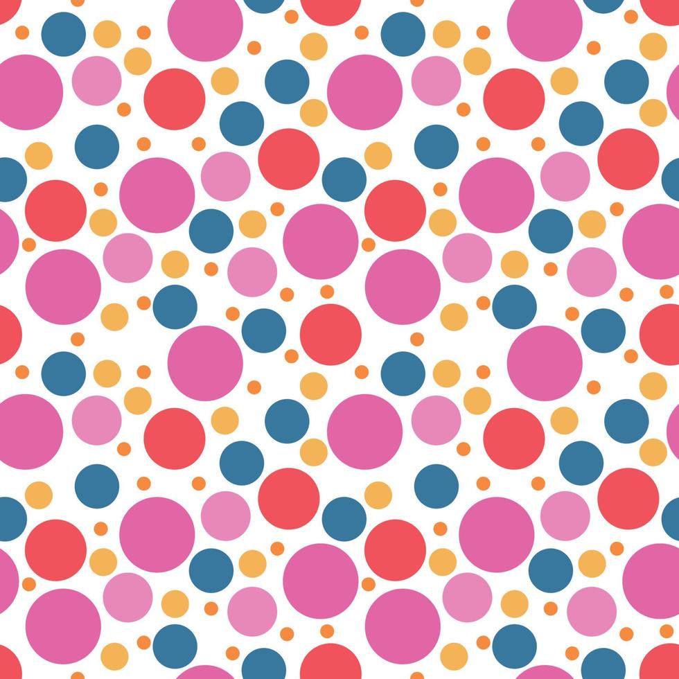 Round seamless pattern. Seamless retro circle pattern. Dotted round seamless background, pattern, ornament for wrapping paper, fabric, textile, website, wallpaper. vector