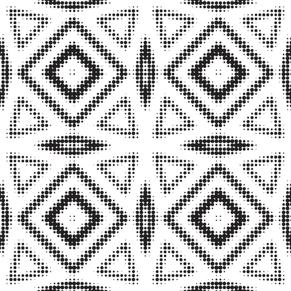 Abstract halftone ornamental geometric background. Pop art style card. Grunge texture. vector