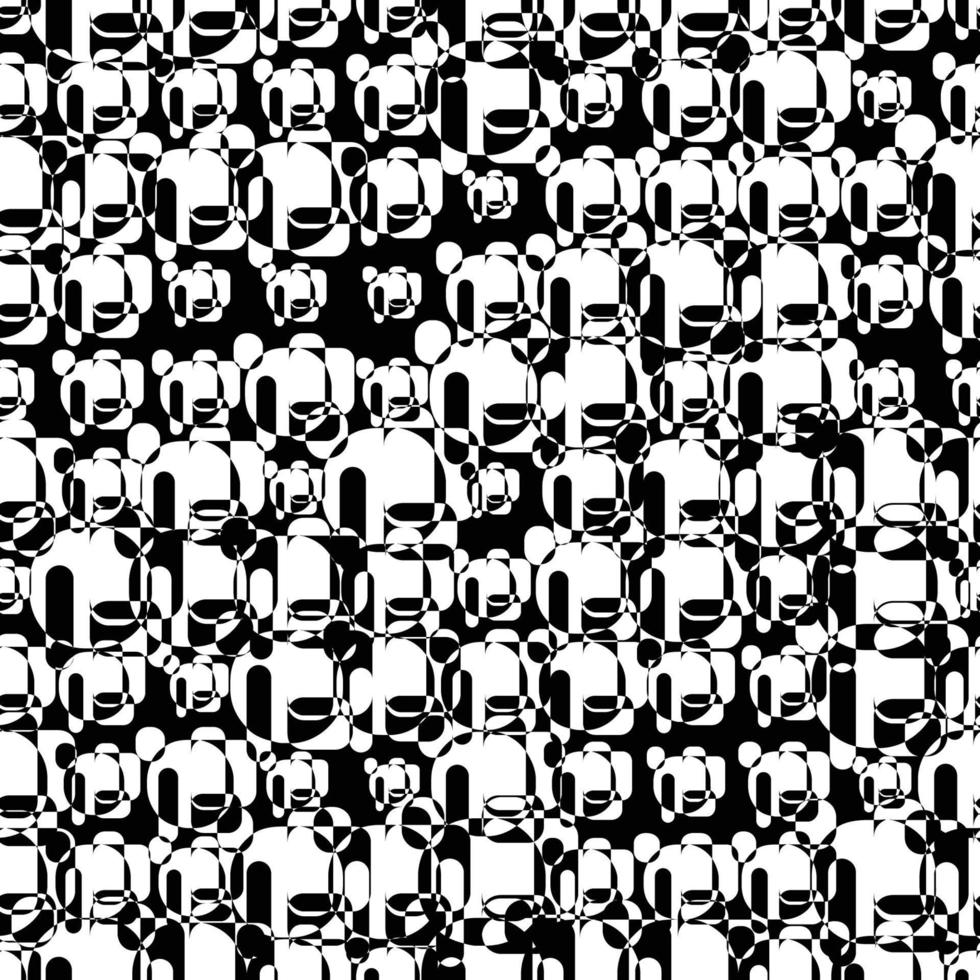 Abstract black and white glitch seamless pattern. Geometric background. vector