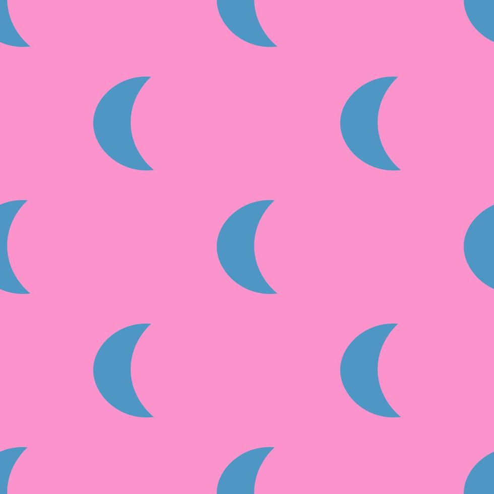 Moon abstract seamless pattern. Geometric crescent background. vector