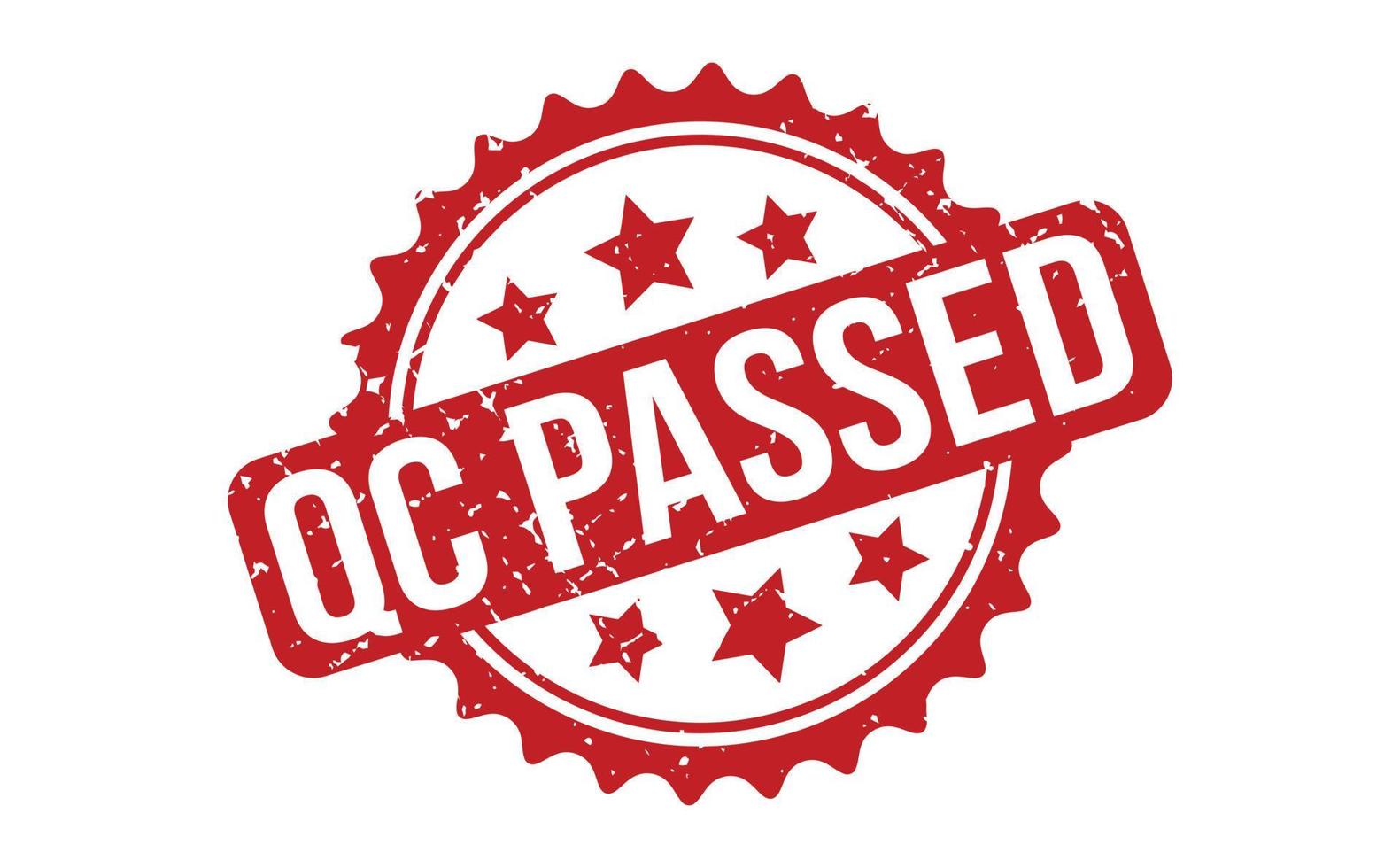 QC Passed Rubber Stamp. Red QC Passed Rubber Grunge Stamp Seal Vector Illustration - Vector
