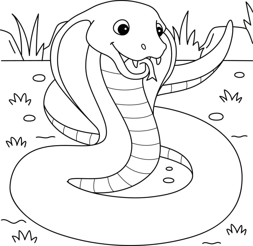 maíz serpiente animal colorante página para niños vector