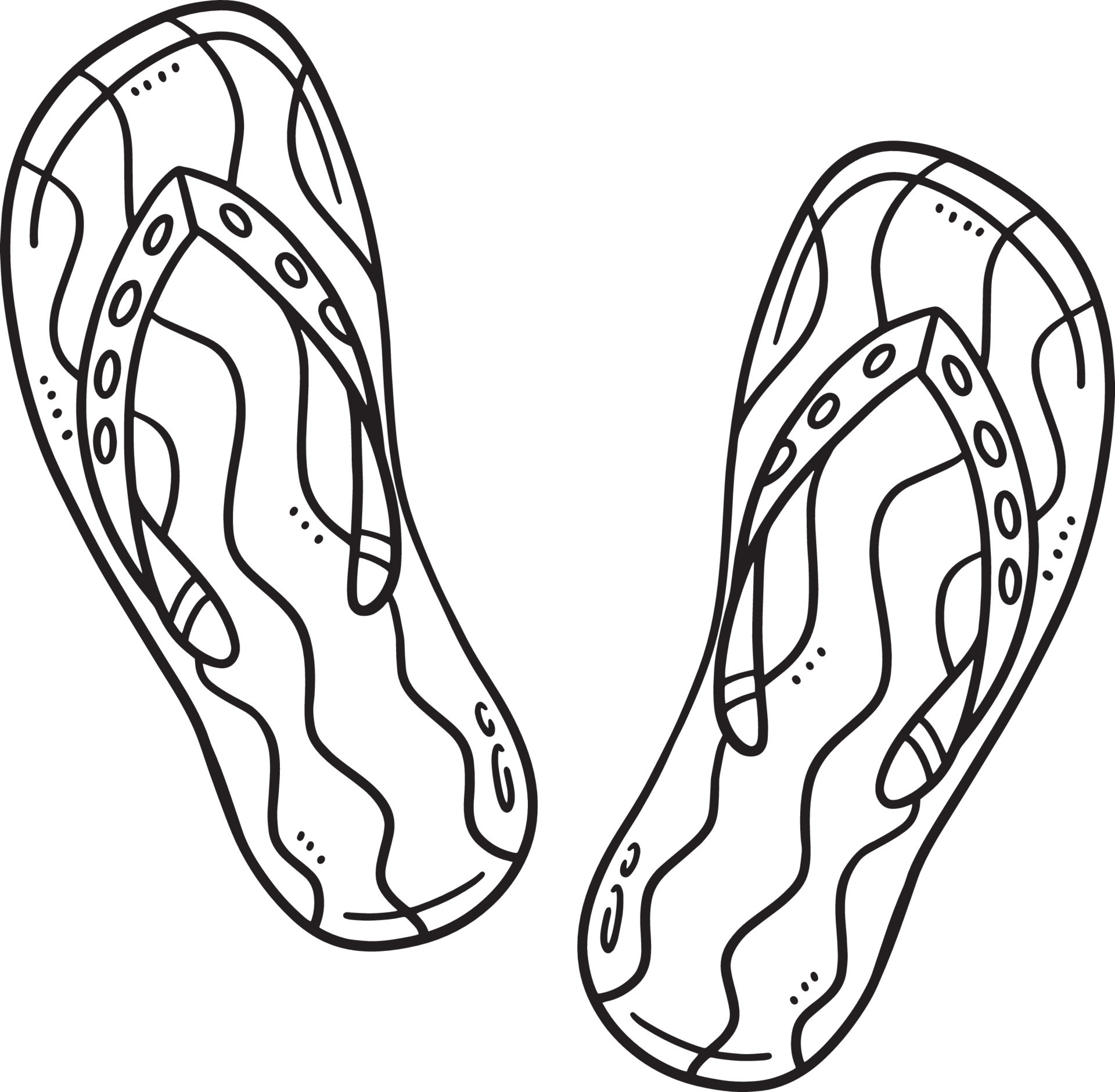 Flip Flop Coloring Page - Slipper Isolated Coloring Page For Kids Free Vector
