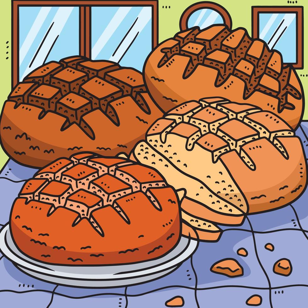 St. Patricks Day Irish Soda Bread Colored Cartoon vector