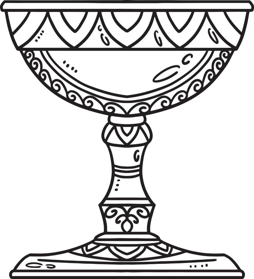 Christian Chalice Of Wine Isolated Coloring Page vector