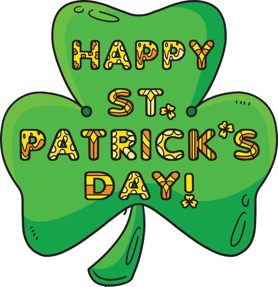 Happy Saint Patricks Day Cartoon Colored Clipart vector