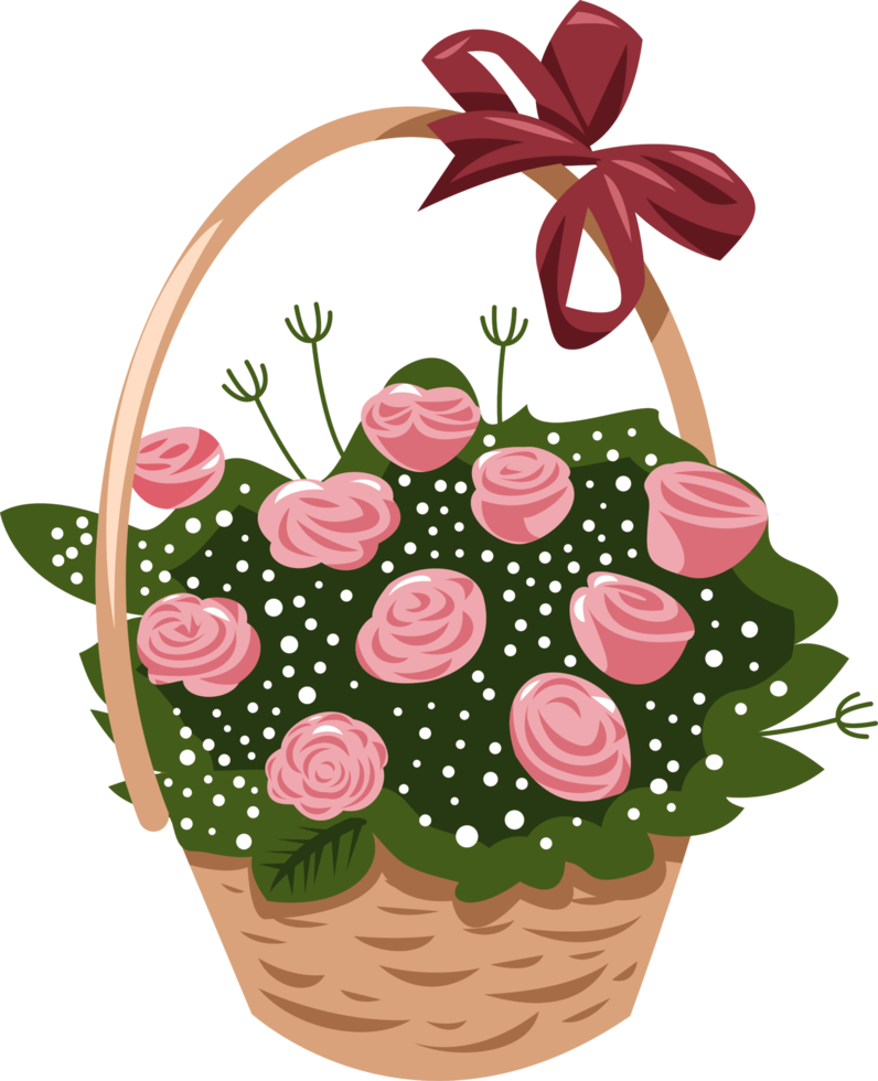 Flower basket png graphic design