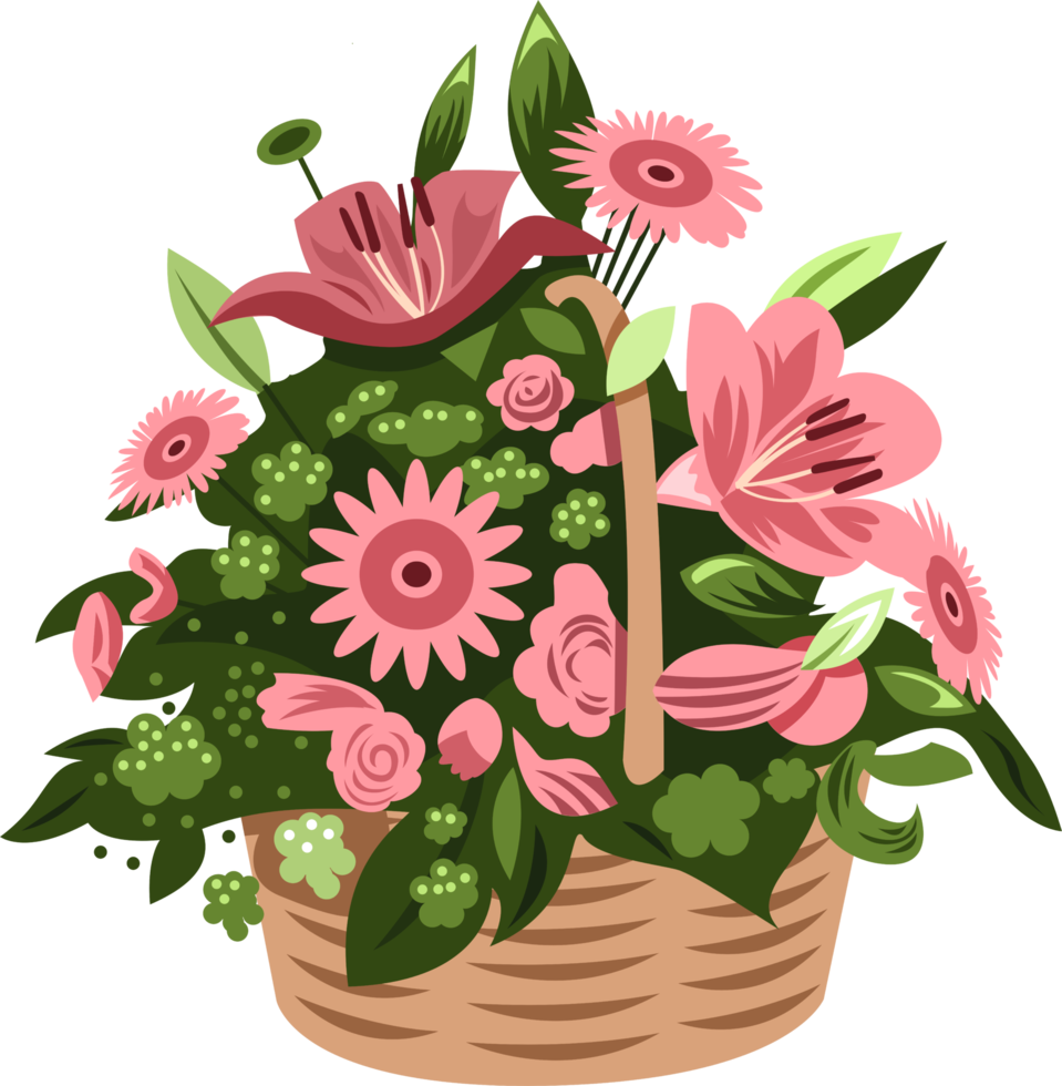 Flower basket png graphic design