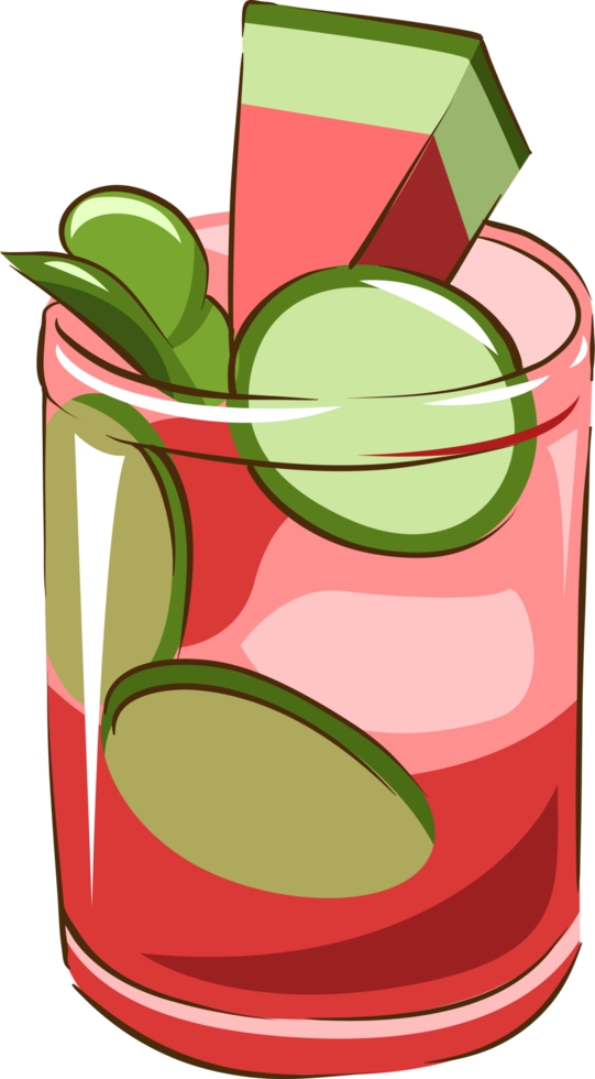 Watermelon Mojito Mocktail png graphic clipart design