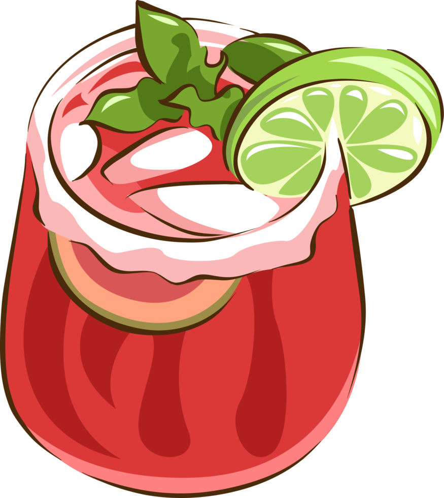 vattenmelon mojito mocktail png grafisk ClipArt design