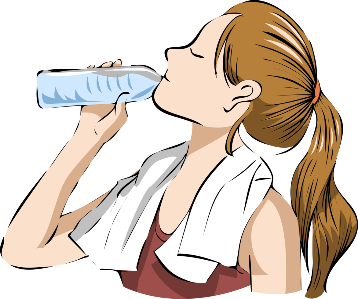 Bebiendo agua png gráfico clipart diseño