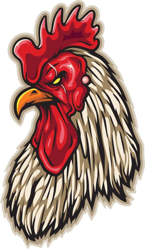 Cartoon chicken rooster head mascot vector