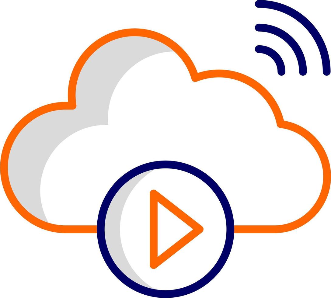 Cloud Vedio Playing Vector Icon