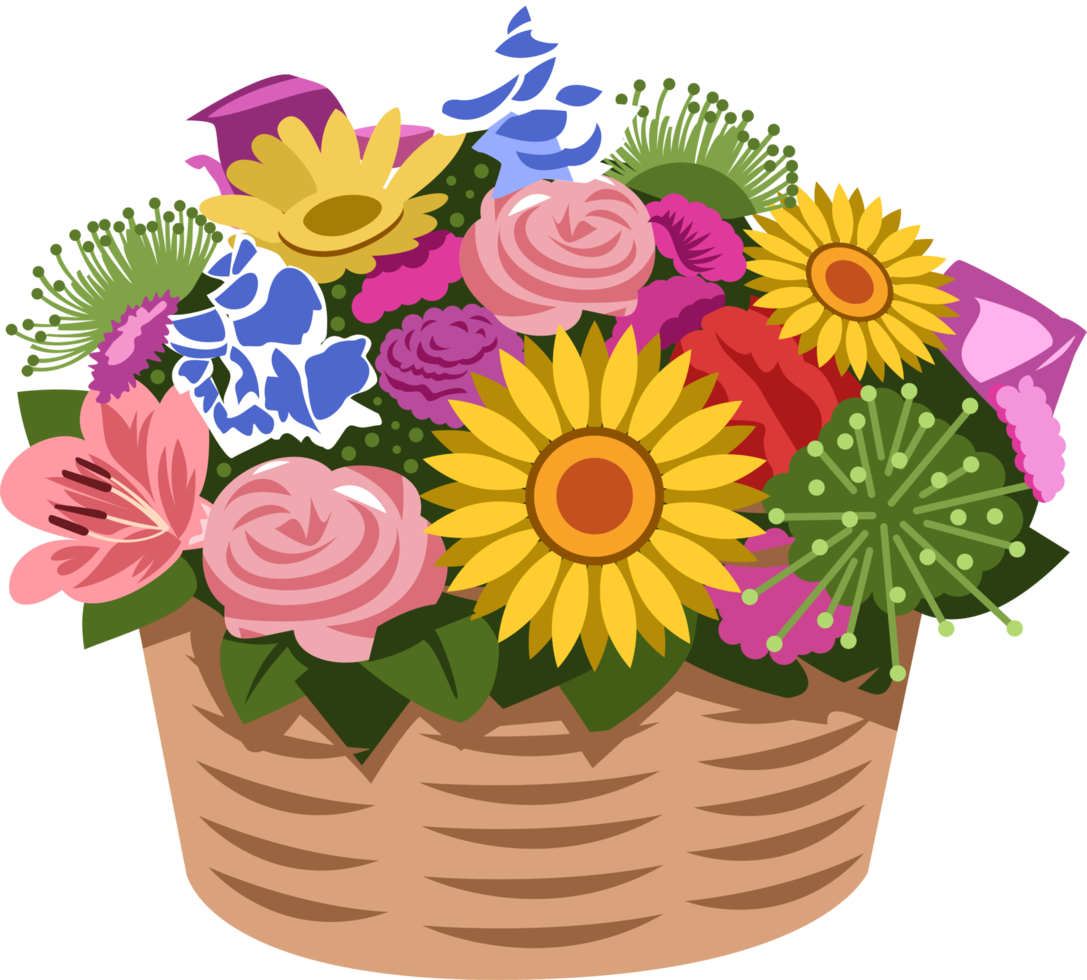 Flower basket png graphic design