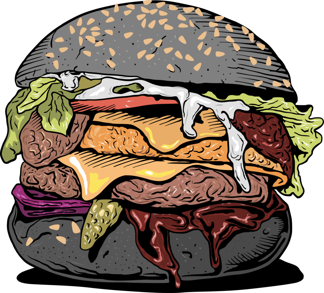 Colorful Burger pop art style, Burger Sticker, pastel cute colors, AI  generated. 24553609 PNG