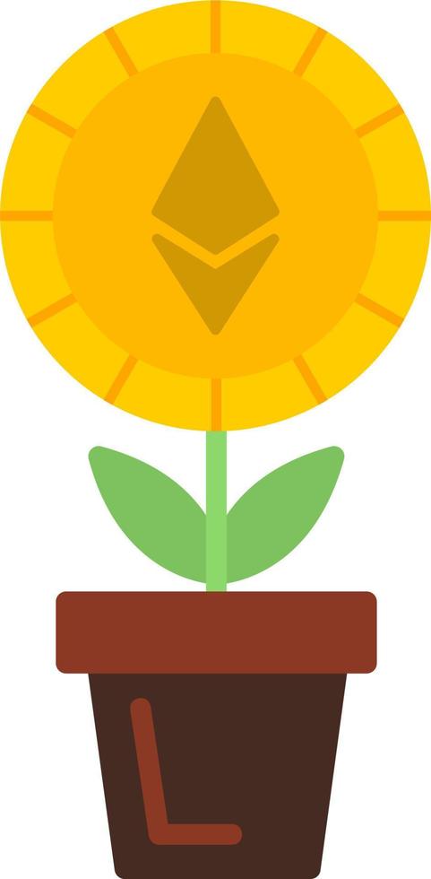 Ethereum Plant Pot Vector Icon